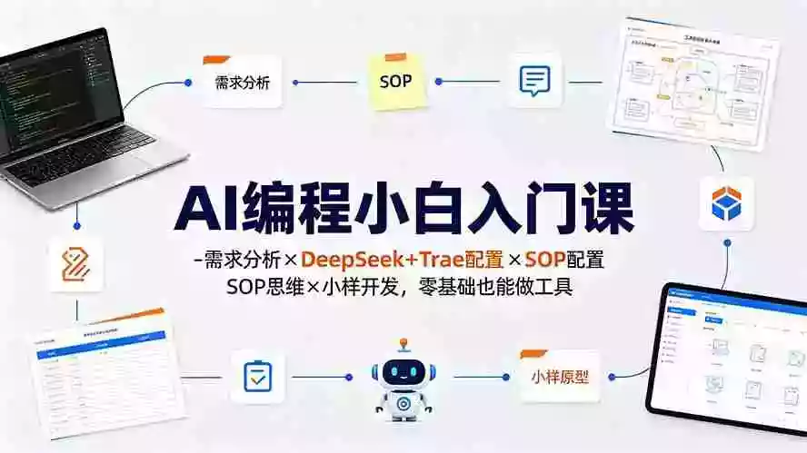 AI编程小白入门课-需求分析DeepSeek+Trae配置SOP思维小样开发,零基础也能做工具 AI编程小白入门课-需求分析DeepSeek+Trae配置SOP思维小样开发,零基础也能做工具