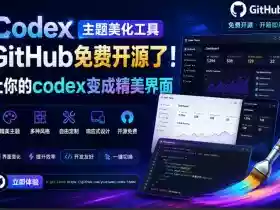 Codex主题美化工具,GitHub免费开源了!让你的codex变成精美界面