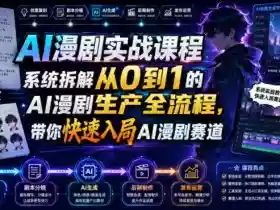 AI漫剧实战课程,系统拆解从0到1的AI漫剧生产全流程,带你快速入局AI漫剧赛道