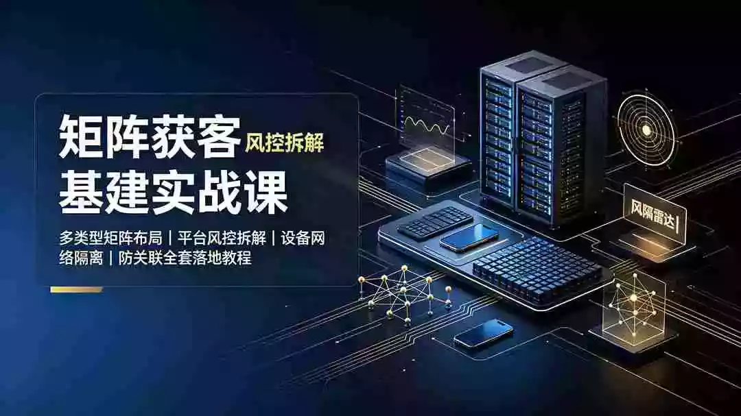 矩阵获客基建实战课:多类型矩阵布局|平台风控拆解|设备网络隔离|防关联全套落地教程 矩阵获客基建实战课:多类型矩阵布局|平台风控拆解|设备网络隔离|防关联全套落地教程