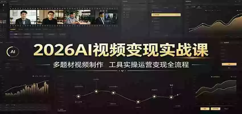 2026AI视频变现实战课:多题材视频制作,工具实操运营变现全流程 2026AI视频变现实战课:多题材视频制作,工具实操运营变现全流程