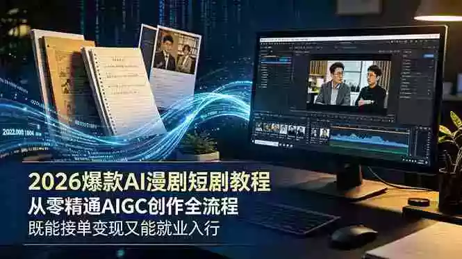 2026 爆款 AI 漫剧短剧教程 从零精通 AIGC 创作全流程 既能接单变现又能就业入行 2026 爆款 AI 漫剧短剧教程 从零精通 AIGC 创作全流程 既能接单变现又能就业入行