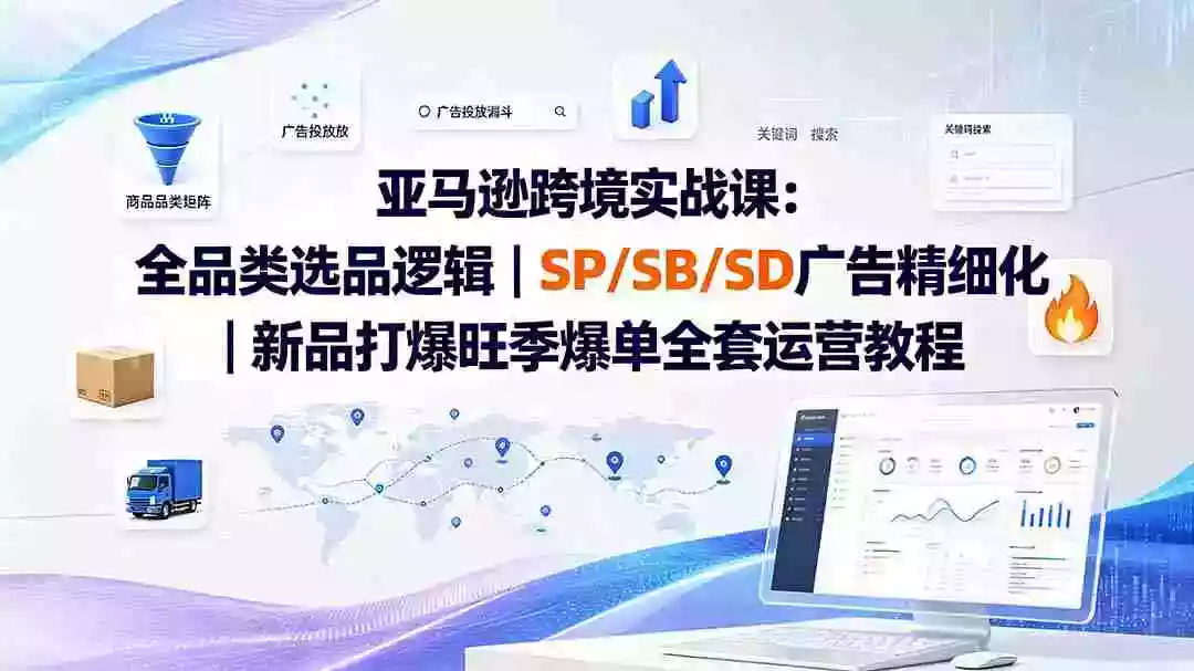 亚马逊跨境实战课-更新:全品类选品逻辑|SP/SB/SD广告精细化|新品打爆旺季爆单全套运营教程 亚马逊跨境实战课-更新:全品类选品逻辑|SP/SB/SD广告精细化|新品打爆旺季爆单全套运营教程
