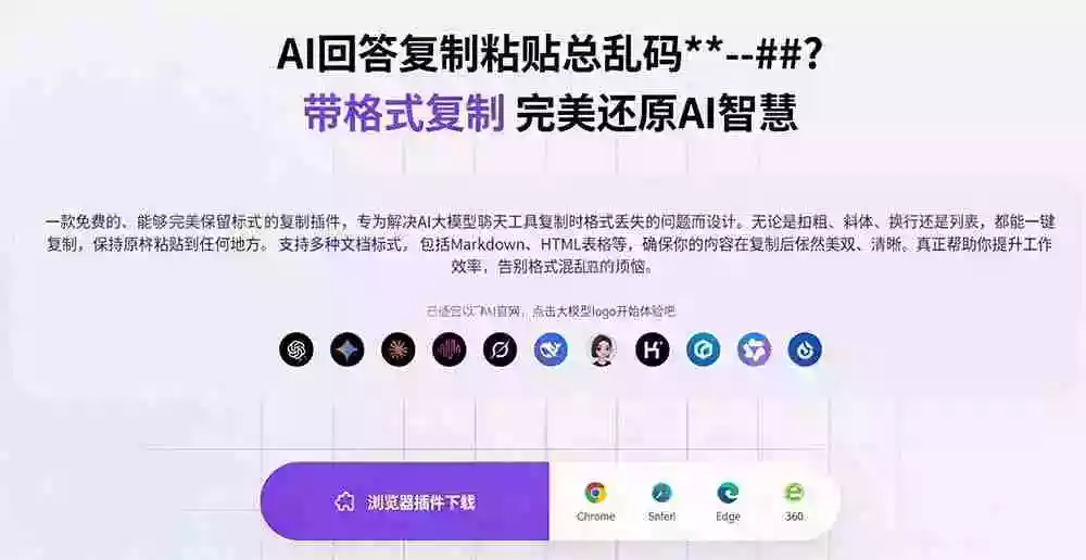 你的 AI 回答内容复制格式总乱码?完美一键保留原格式复制,办公宝藏浏览器插件 Copy With Format 你的 AI 回答内容复制格式总乱码?完美一键保留原格式复制,办公宝藏浏览器插件 Copy With Format
