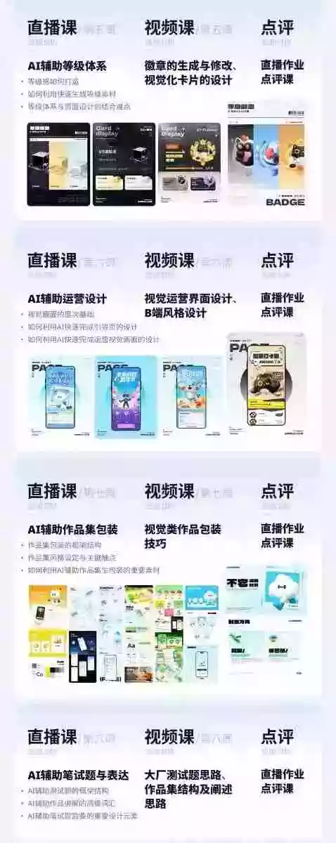 AI+UI系统实战课:十周完整教学|图标IP运营视觉|笔试作品集交互动效全套落地教程 AI+UI系统实战课:十周完整教学|图标IP运营视觉|笔试作品集交互动效全套落地教程