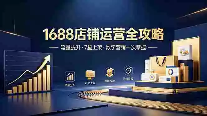 1688店铺没流量？产品上架不到7星？数字营销不会投？全套运营技能一次学(更新6月）