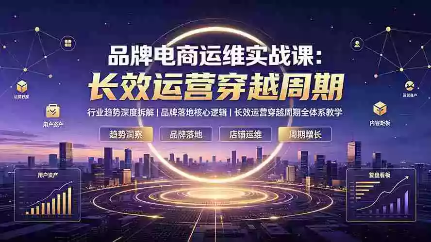 品牌电商运维实战课:行业趋势深度拆解|品牌落地核心逻辑|长效运营穿越周期全体系教学 品牌电商运维实战课:行业趋势深度拆解|品牌落地核心逻辑|长效运营穿越周期全体系教学