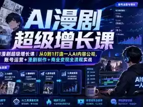 AI漫剧超级增长课|从0到1打造一人AI内容公司,账号运营+漫剧制作+商业变现全流程实战