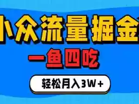 抓住单身经济风口!小众流量一鱼四吃,普通人也能月入3W+【揭秘】