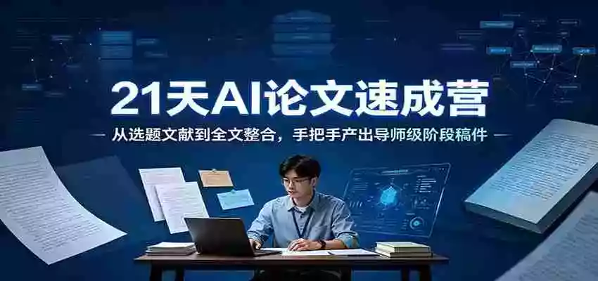 21天AI论文速成营:从选题文献到全文整合,手把手产出导师级阶段稿件 21天AI论文速成营:从选题文献到全文整合,手把手产出导师级阶段稿件