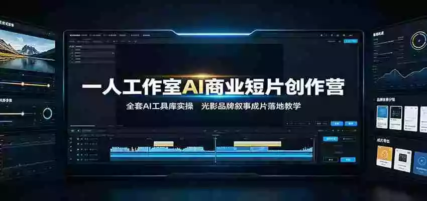 一人工作室AI商业短片创作营:全套AI工具库实操,光影品牌叙事成片落地教学 一人工作室AI商业短片创作营:全套AI工具库实操,光影品牌叙事成片落地教学