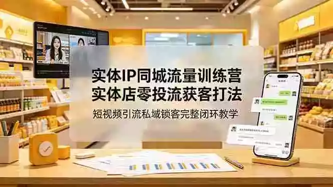 实体IP同城流量训练营:实体店零投流获客打法,短视频引流私域锁客完整闭环教学 实体IP同城流量训练营:实体店零投流获客打法,短视频引流私域锁客完整闭环教学
