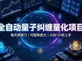 全自动量子纠缠量化项目,每天挣美刀,可矩阵放大,小白1小时上手【揭秘】
