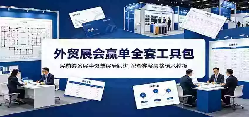 外贸展会赢单全套工具包:展前筹备展中谈单展后跟进,配套完整表格话术模板 外贸展会赢单全套工具包:展前筹备展中谈单展后跟进,配套完整表格话术模板