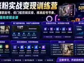 苗子起号涨粉实战变现训练营，多类目零基础爆款起号、精准起号节奏、新手稳涨粉可落地变现全课（更新0719）