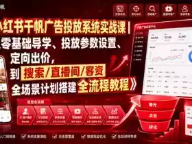 小红书千帆广告投放系统实战课|从零基础导学、投放参数设置、定向出价,到搜索/直播间/客资全场景计划搭建全流程
