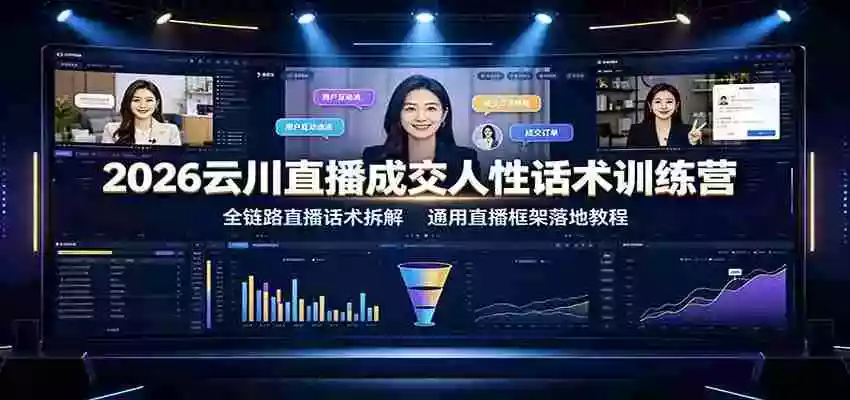 2026云川直播成交人性话术训练营:全链路直播话术拆解,通用直播框架落地教程 2026云川直播成交人性话术训练营:全链路直播话术拆解,通用直播框架落地教程