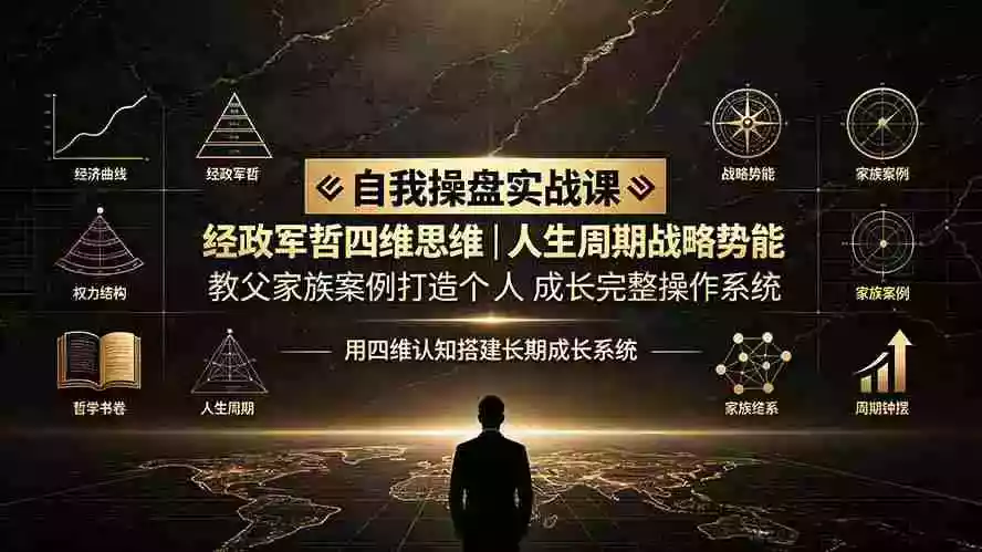 自我操盘实战课:经政军哲四维思维|人生周期战略势能|教父家族案例打造个人成长完整操作系统 自我操盘实战课:经政军哲四维思维|人生周期战略势能|教父家族案例打造个人成长完整操作系统