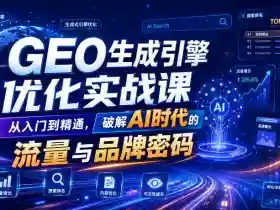 GEO生成引擎优化实战课,从入门到精通,破解AI时代的流量与品牌密码