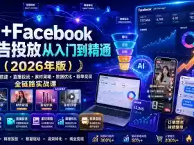 AI+Facebook广告投放从入门到精通(2026年版)|账户体系搭建・直播投流・素材策略・数据优化・聊单变现全链路实战课