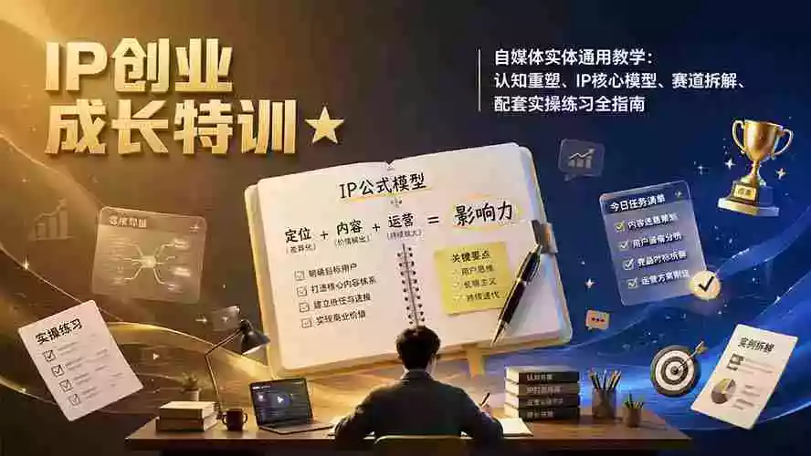 IP创业成长特训★自媒体实体通用教学:认知重塑、IP核心模型、赛道拆解、配套实操练习全指南 IP创业成长特训★自媒体实体通用教学:认知重塑、IP核心模型、赛道拆解、配套实操练习全指南
