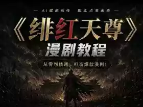 绯红天尊AI漫剧系统教程|从零入门到精通,工具运用+剧本创作+爆款逻辑+提示词素材+镜头剪辑,全套爆款漫剧落地实战课