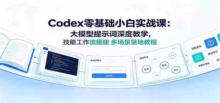 Codex零基础小白实战课:大模型提示词深度教学,技能工作流搭建多场景落地教程 Codex零基础小白实战课:大模型提示词深度教学,技能工作流搭建多场景落地教程