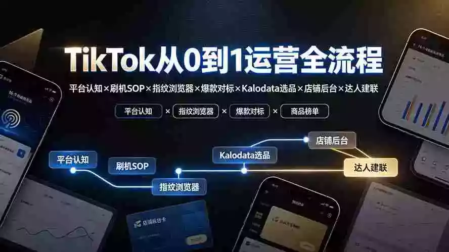 TikTok从0到1运营全流程:平台认知刷机SOP指纹浏览器爆款对标Kalodata选品店铺后台达人建联 TikTok从0到1运营全流程:平台认知刷机SOP指纹浏览器爆款对标Kalodata选品店铺后台达人建联