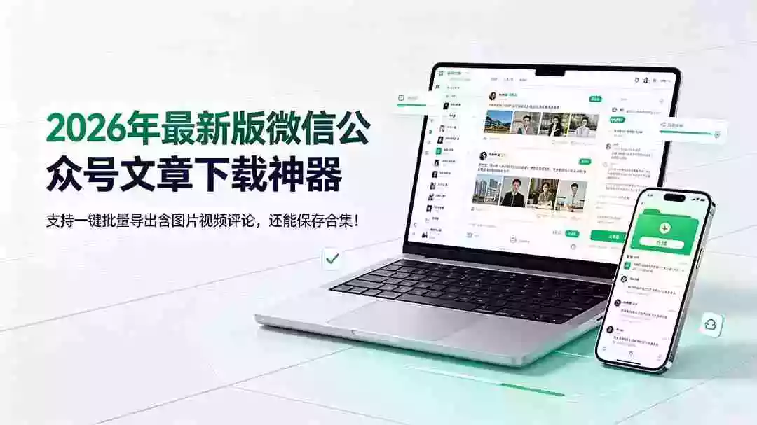 2026年最新版微信公众号文章下载神器,支持一键批量导出含图片视频评论,还能保存合集!