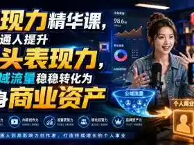 表现力精华课,帮普通人提升镜头表现力,把公域流量稳稳转化为自身商业资产