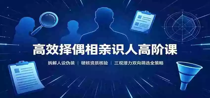 高效择偶相亲识人高阶课:拆解人设伪装,硬核资质核验,三观潜力双向筛选全策略 高效择偶相亲识人高阶课:拆解人设伪装,硬核资质核验,三观潜力双向筛选全策略