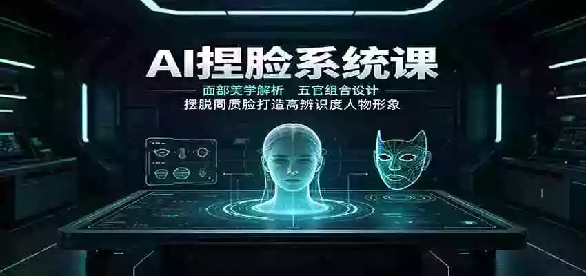 AI捏脸系统课:面部美学解析,五官组合设计,摆脱同质脸打造高辨识度人物形象 AI捏脸系统课:面部美学解析,五官组合设计,摆脱同质脸打造高辨识度人物形象