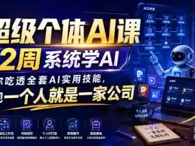 超级个体AI课,2周系统学AI,带你吃透全套AI实用技能,实现一个人就是一家公司(更新0823)