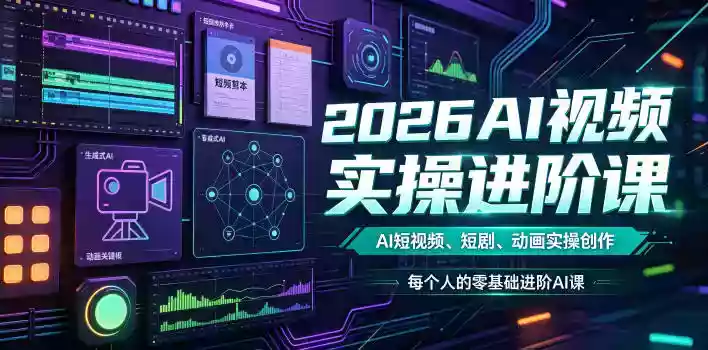 2026AI视频实操进阶课,AI短视频、短剧、动画实操创作,每个人的零基础进阶ai课(更新0825) 2026AI视频实操进阶课,AI短视频、短剧、动画实操创作,每个人的零基础进阶ai课(更新0825)