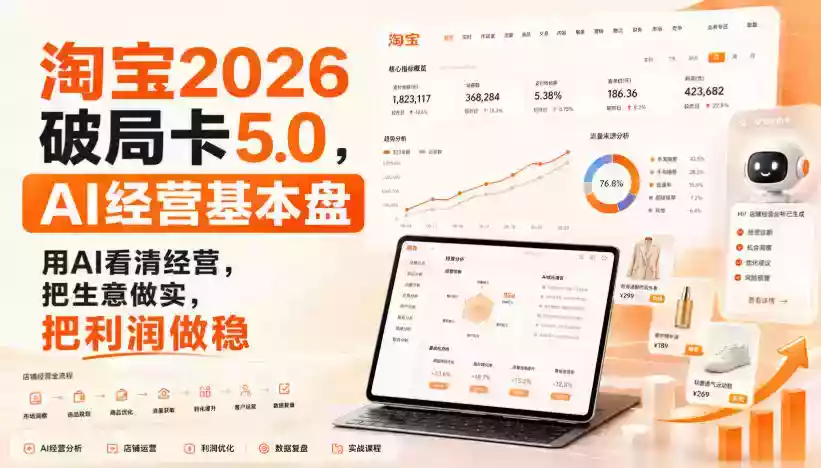 智篆商业-淘宝2026破局卡5.0,AI经营基本盘,用AI看清经营,把生意做实,把利润做稳(修复) 智篆商业-淘宝2026破局卡5.0,AI经营基本盘,用AI看清经营,把生意做实,把利润做稳(修复)