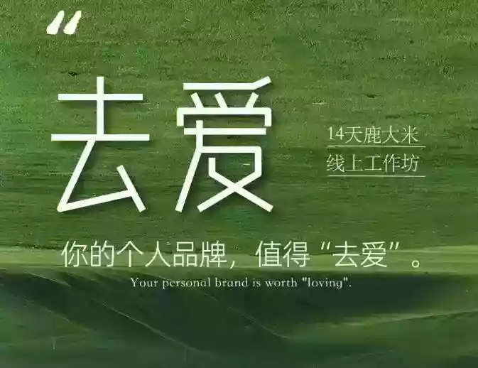 去爱14天鹿大米线上工作坊,你的个人品牌,值得“去爱” 去爱14天鹿大米线上工作坊,你的个人品牌,值得“去爱”
