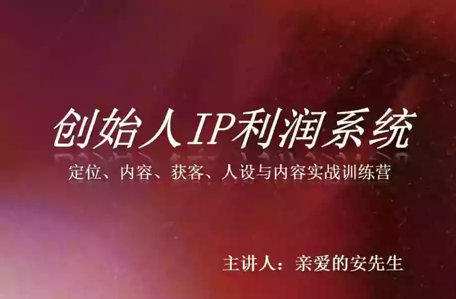 创始人IP利润系统8月训练营,定位、内容、获客、人设与内容实战训练营 创始人IP利润系统8月训练营,定位、内容、获客、人设与内容实战训练营