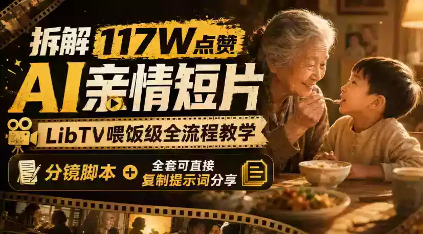 拆解117W点赞AI亲情短片,LibTV喂饭级全流程教学,分镜脚本+全套可直接复制提示词分享 拆解117W点赞AI亲情短片,LibTV喂饭级全流程教学,分镜脚本+全套可直接复制提示词分享