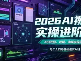 2026AI视频实操进阶课,AI短视频、短剧、动画实操创作,每个人的零基础进阶ai课(更新0825)