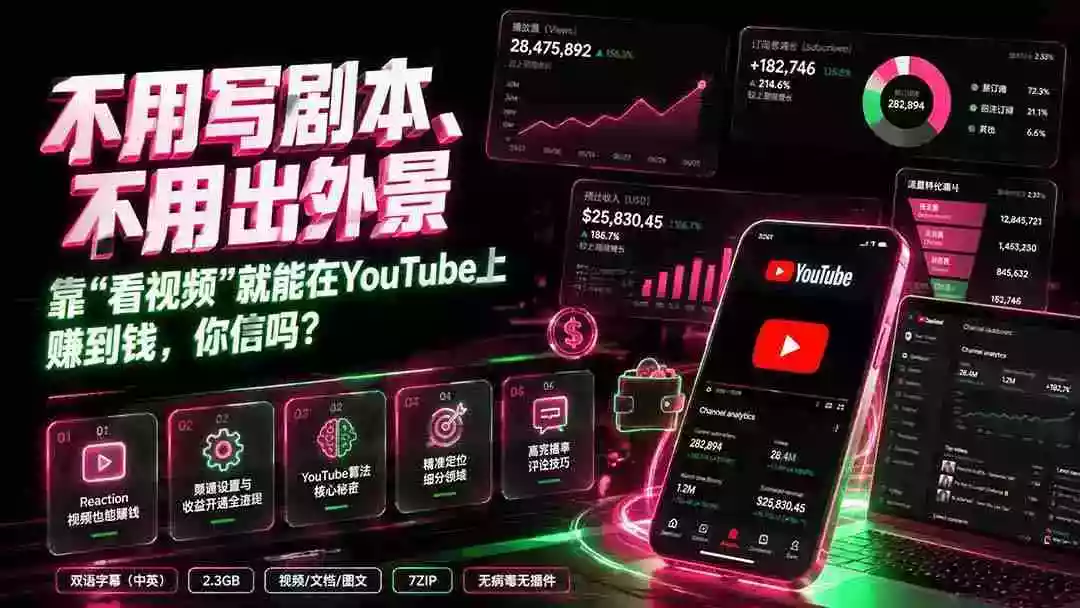 不用写剧本、不用出外景——靠”看视频”就能在YouTube上赚到钱,你信吗?【原创双语字幕】 不用写剧本、不用出外景——靠”看视频”就能在YouTube上赚到钱,你信吗?【原创双语字幕】