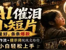 AI催泪小短片,流量好,条条爆款,工作流+提示词统统交给你,小白轻松上手