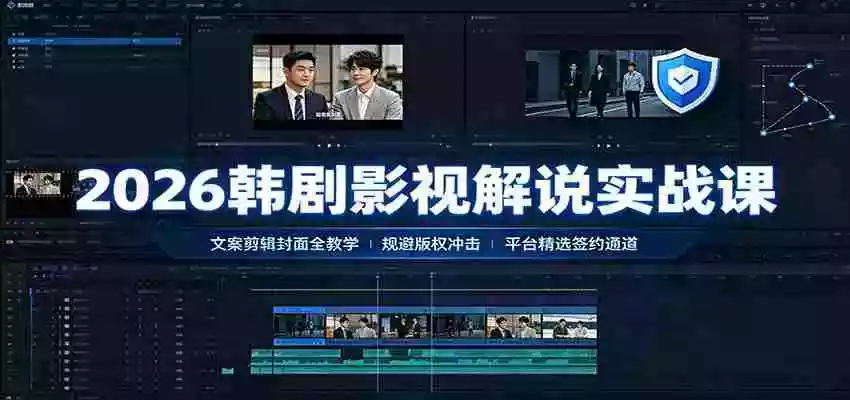 2026韩剧影视解说实战课:文案剪辑封面全教学,规避版权冲击平台精选签约通道 2026韩剧影视解说实战课:文案剪辑封面全教学,规避版权冲击平台精选签约通道
