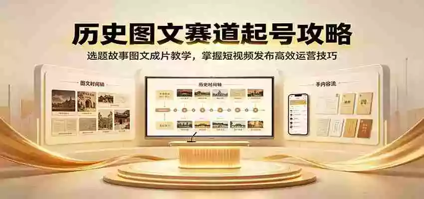 历史图文赛道起号攻略:选题故事图文成片教学,掌握短视频发布高效运营技巧