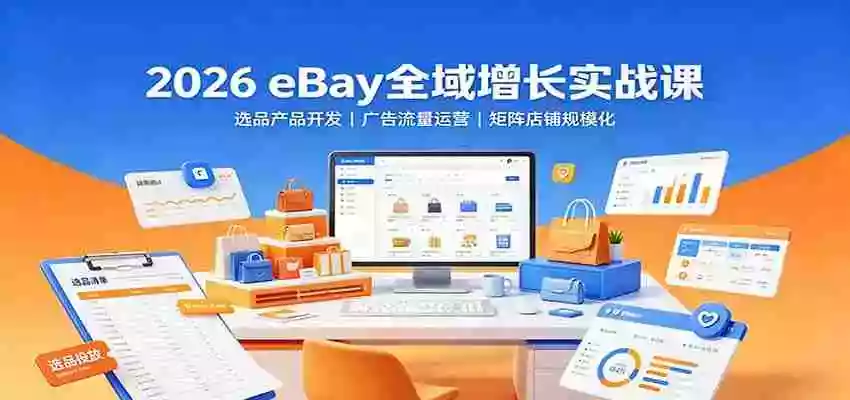 2026 eBay全域增长实战课:选品产品开发,广告流量运营,矩阵店铺规模化 2026 eBay全域增长实战课:选品产品开发,广告流量运营,矩阵店铺规模化
