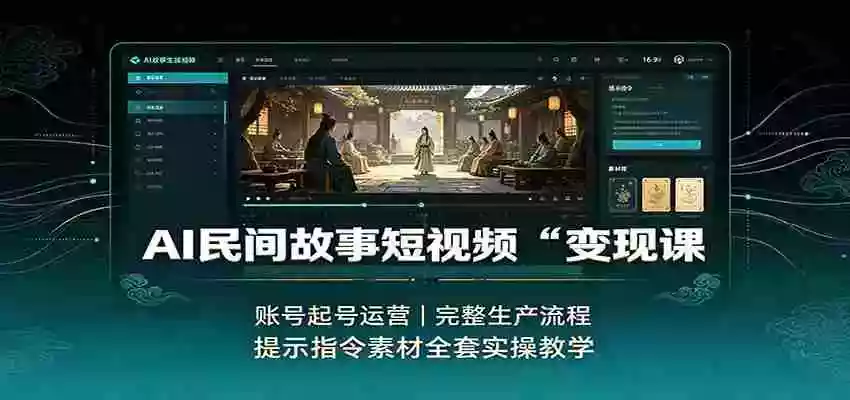 AI民间故事短视频变现课:账号起号运营,完整生产流程,提示指令素材全套实操教学 AI民间故事短视频变现课:账号起号运营,完整生产流程,提示指令素材全套实操教学