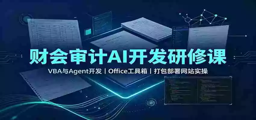 财会审计AI开发研修课：VBA与Agent开发，Office工具箱，打包部署网站实操