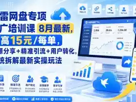 迅雷网盘专项推广培训课8月最新,最高15米/每单,资源分享+精准引流+用户转化,系统拆解最新实操玩法(更新0824)