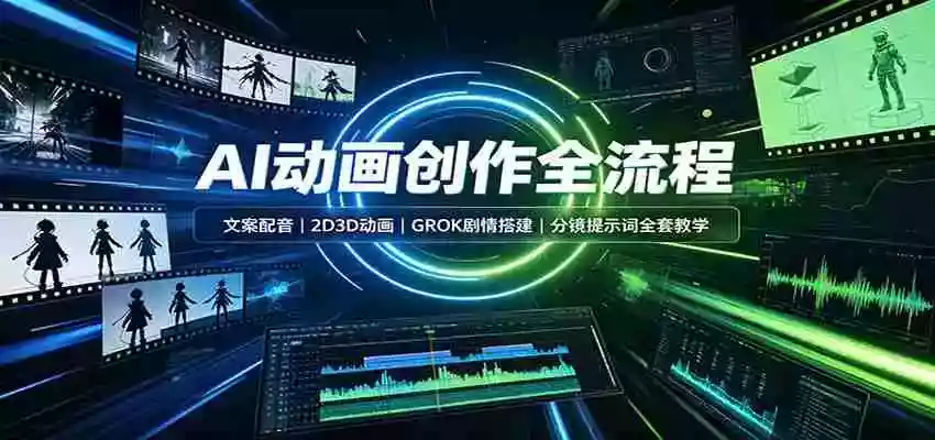 AI动画创作全流程:文案配音,2D3D动画,GROK剧情搭建,分镜提示词全套教学 AI动画创作全流程:文案配音,2D3D动画,GROK剧情搭建,分镜提示词全套教学
