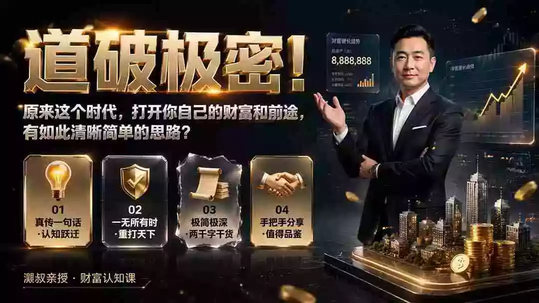 付费文章:道破极密!原来这个时代,打开你自己的财富和前途,有如此清晰简单的思路?