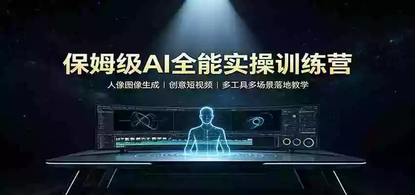 保姆级AI全能实操训练营：人像图像生成，创意短视频，多工具多场景落地教学